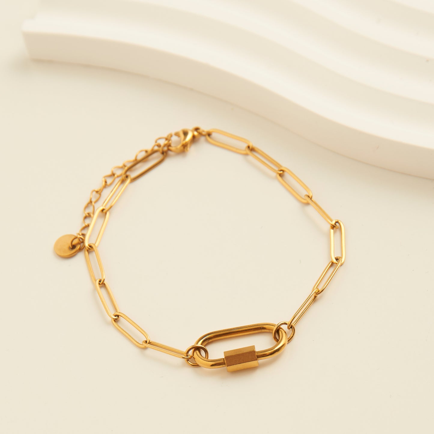 Narelle Waterproof Paperclip Chain Carabiner Bracelet