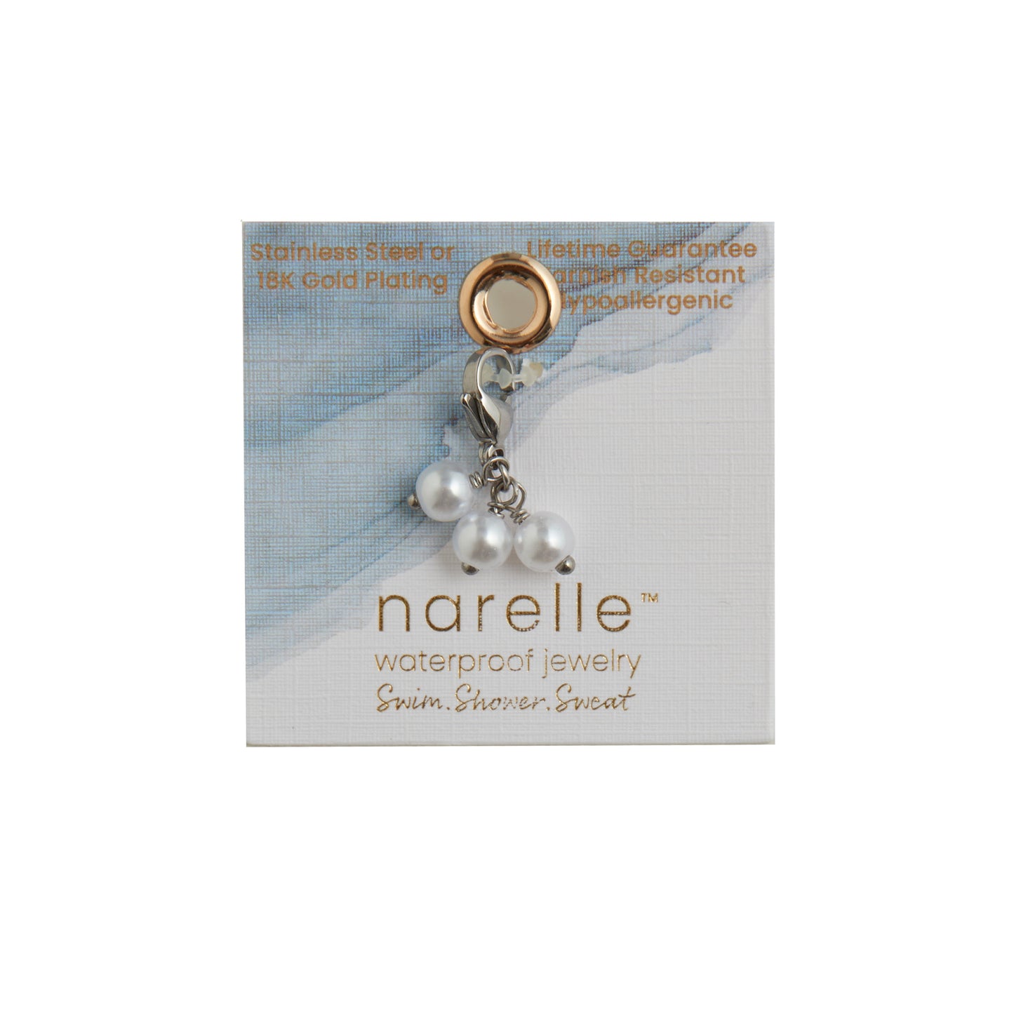 Narelle Waterproof Stainless Steel Cluster Pearl Charm