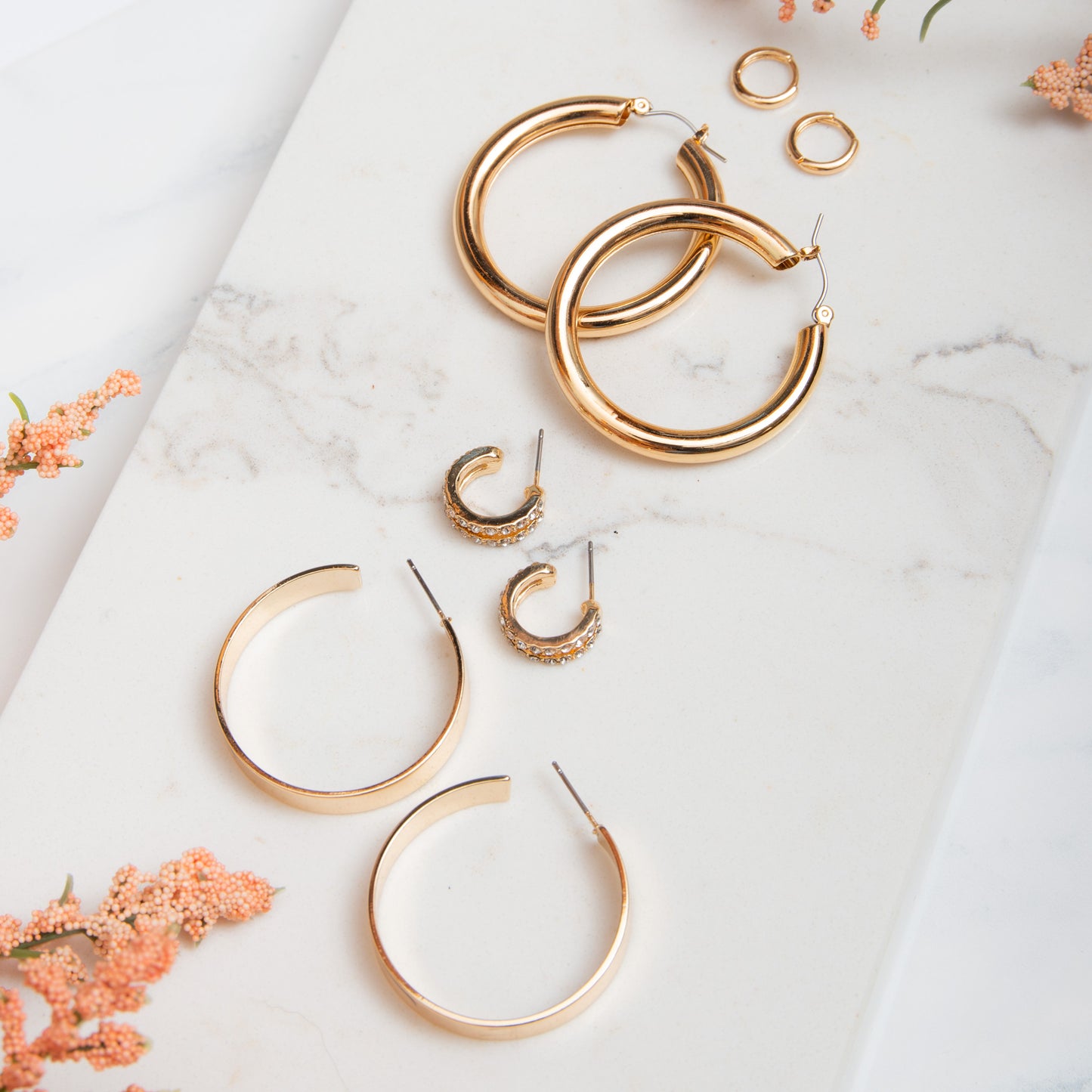 Double Pave Style Hoop Earrings