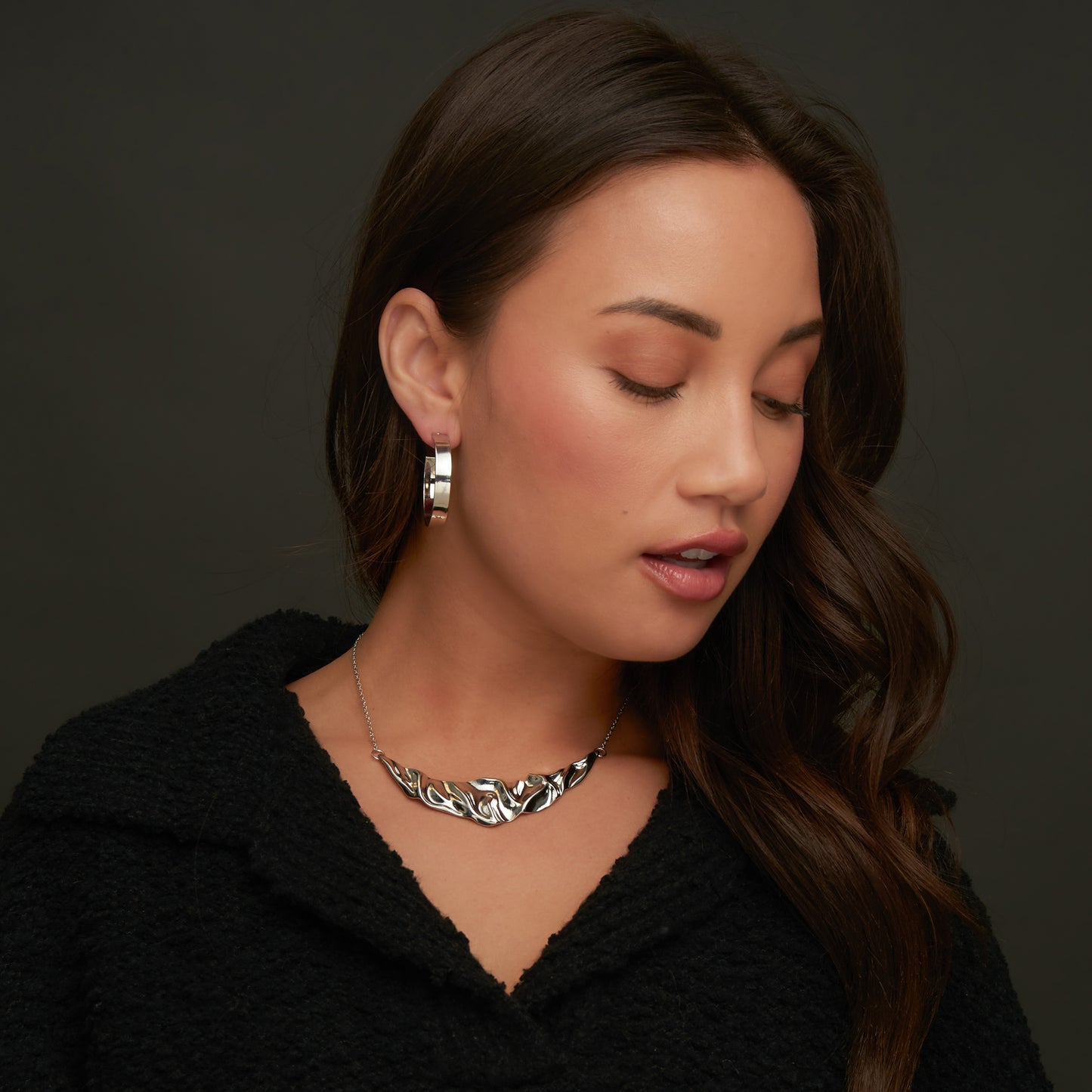 Large Flat Hoop Earrings