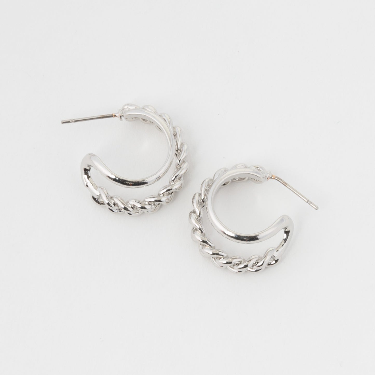 Small Double Chain Hoop Earrings
