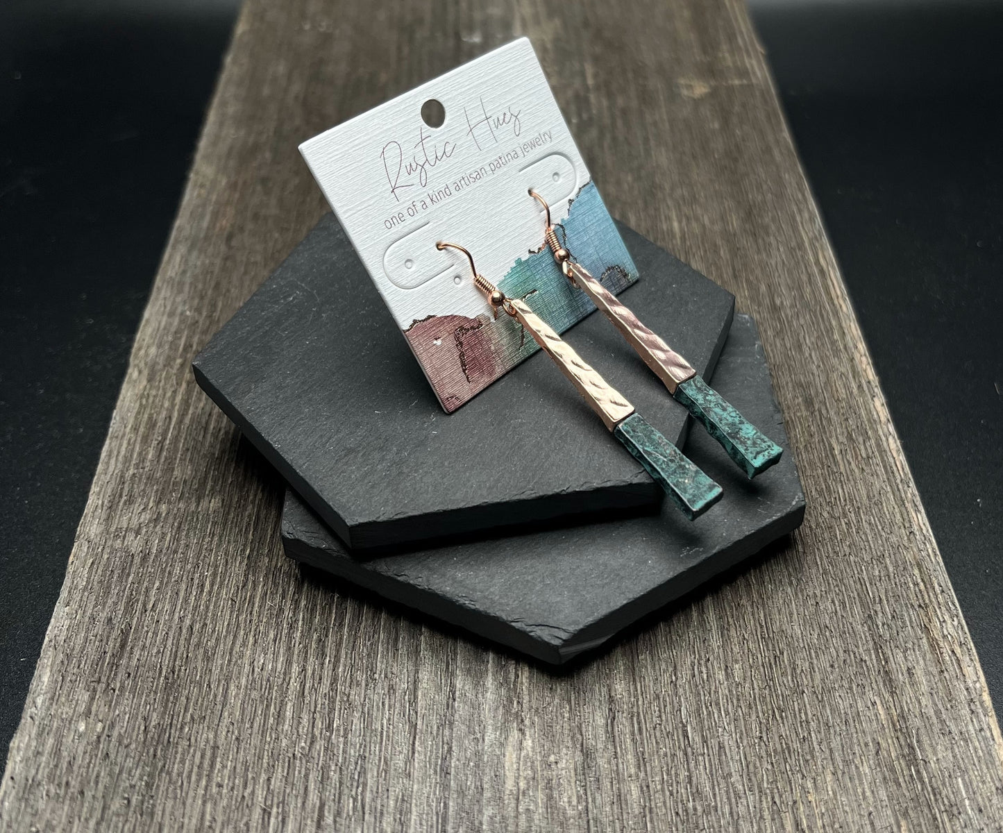 Ember Classic Western Patina Bar Hook Dangle Earrings