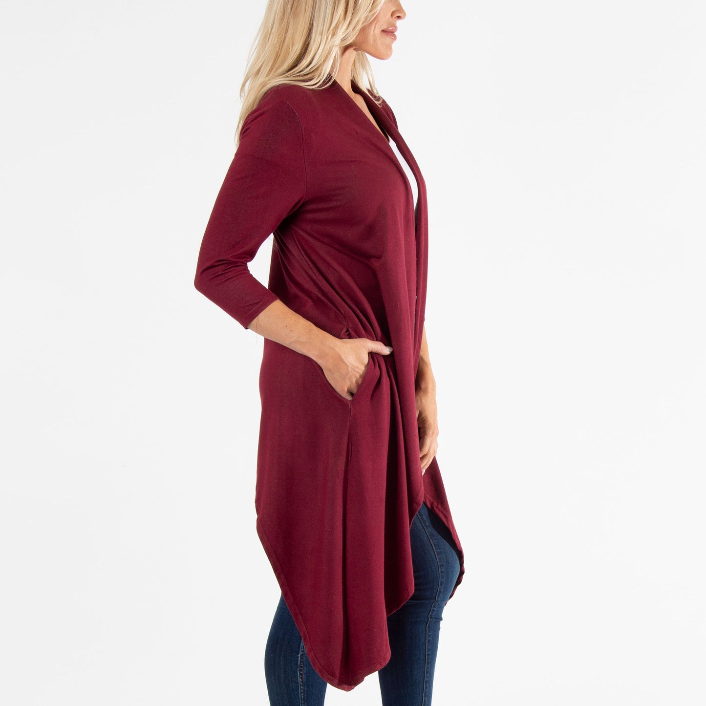 Diana Long Length 3/4 Sleeve Comfort Stretch Cardigan