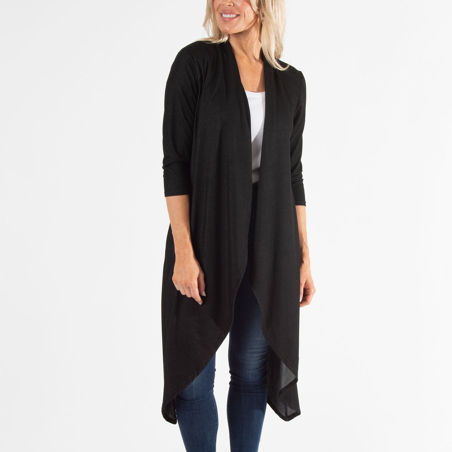 Diana Long Length 3/4 Sleeve Comfort Stretch Cardigan
