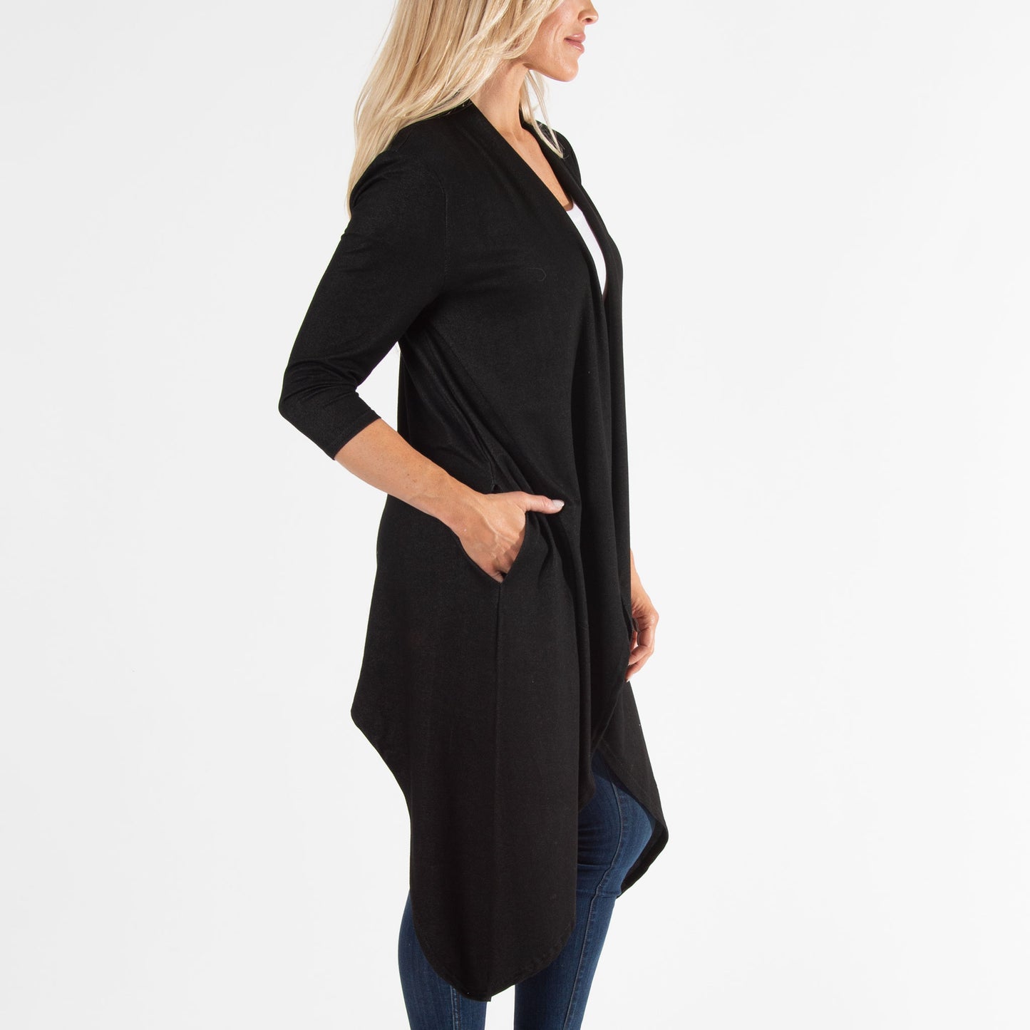 Diana Long Length 3/4 Sleeve Comfort Stretch Cardigan
