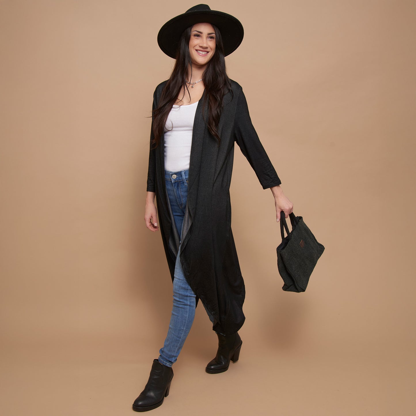Diana Long Length 3/4 Sleeve Comfort Stretch Cardigan