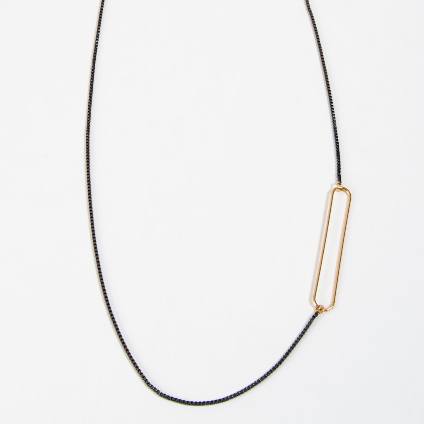 Lux Hematite & Gold Linked Chain Necklace