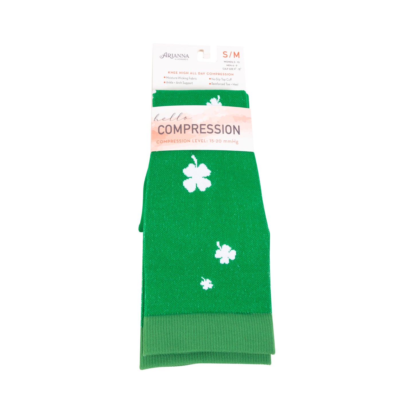 St. Patrick's Day Knee High 15-20mmHg Compression Socks