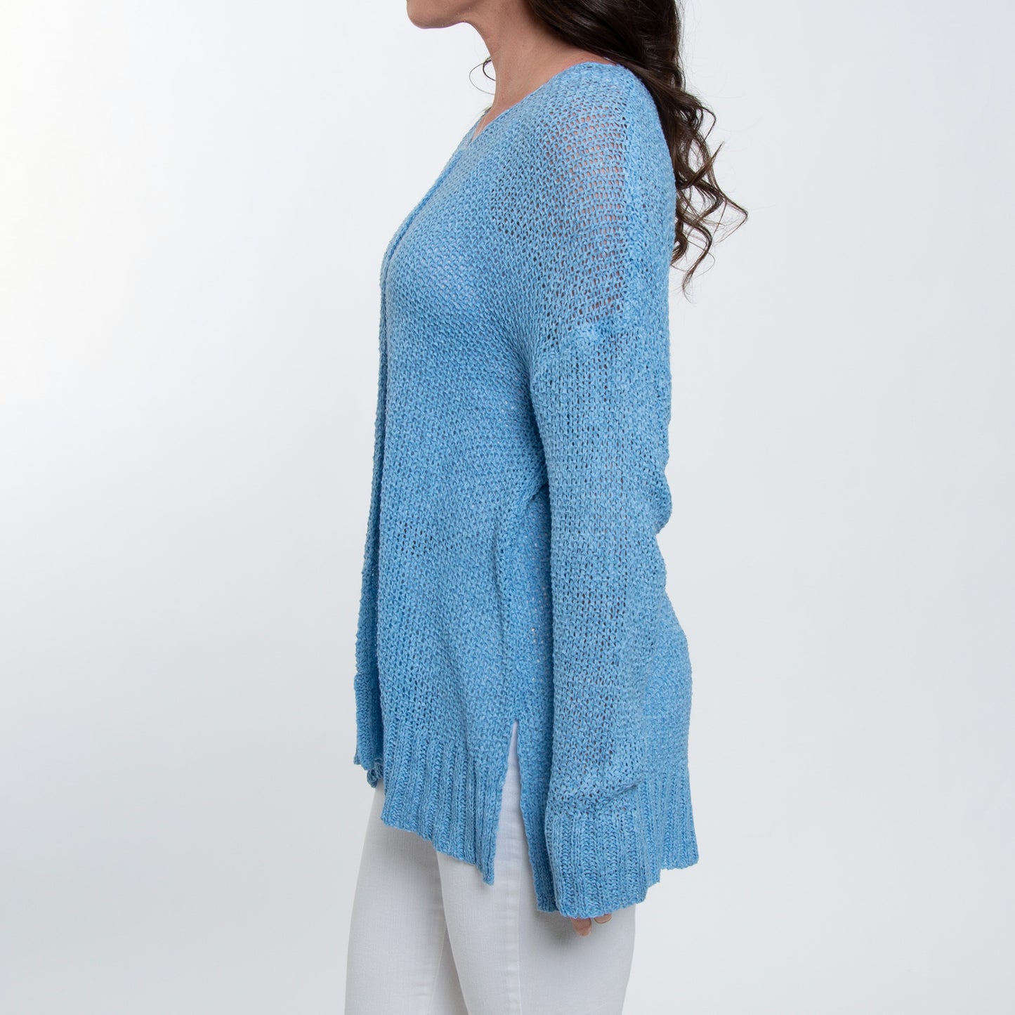 Ellery One Size Crochet Long Dolman Sleeve Sweater