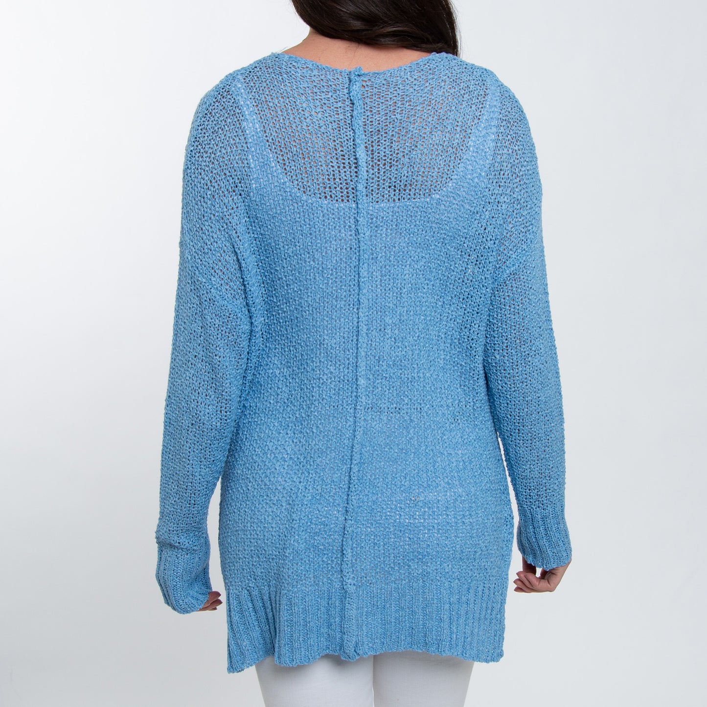 Ellery One Size Crochet Long Dolman Sleeve Sweater