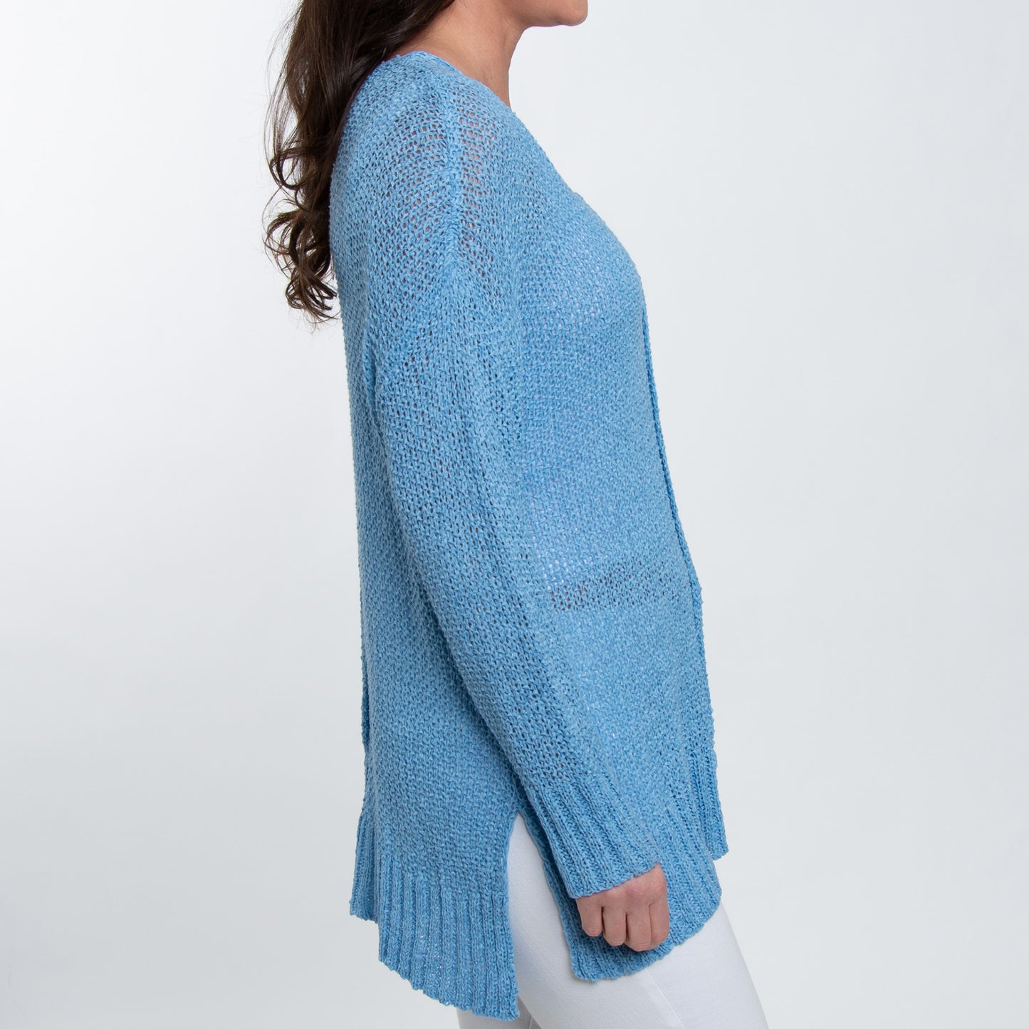 Ellery One Size Crochet Long Dolman Sleeve Sweater