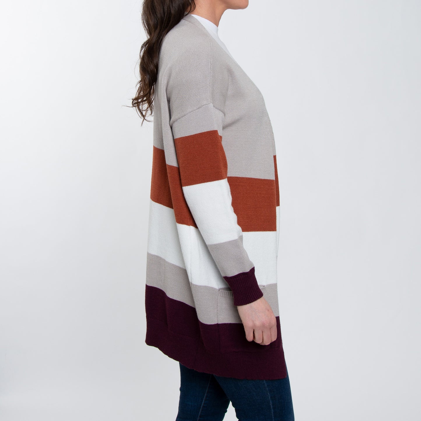 Jett Color Block Long Sleeve Patch Pocket Cardigan