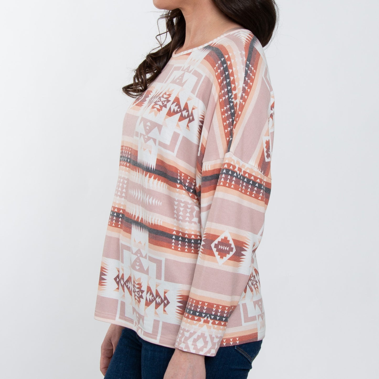 Cohen Long Sleeve Scoop Neck Drop Shoulder Top