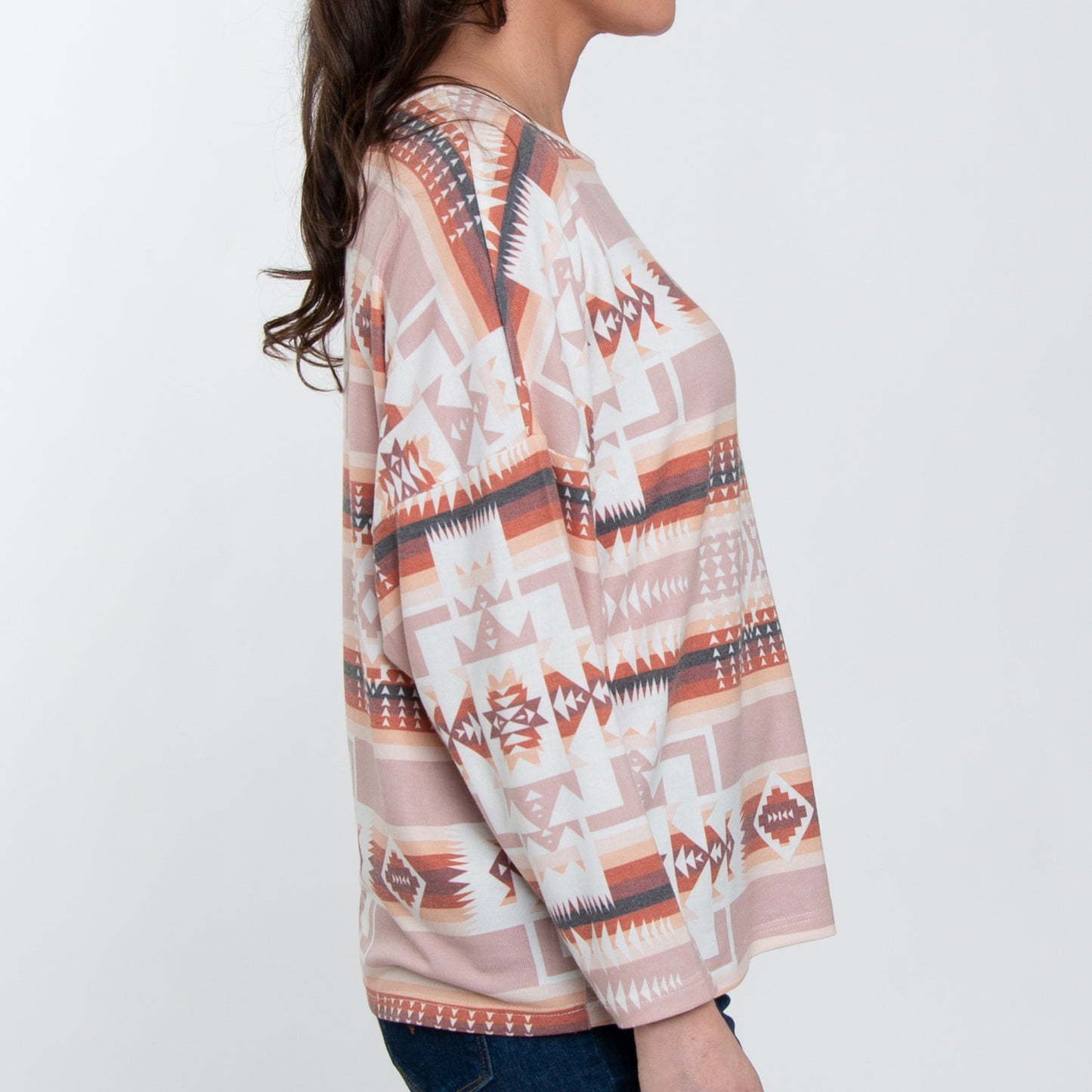 Cohen Long Sleeve Scoop Neck Drop Shoulder Top