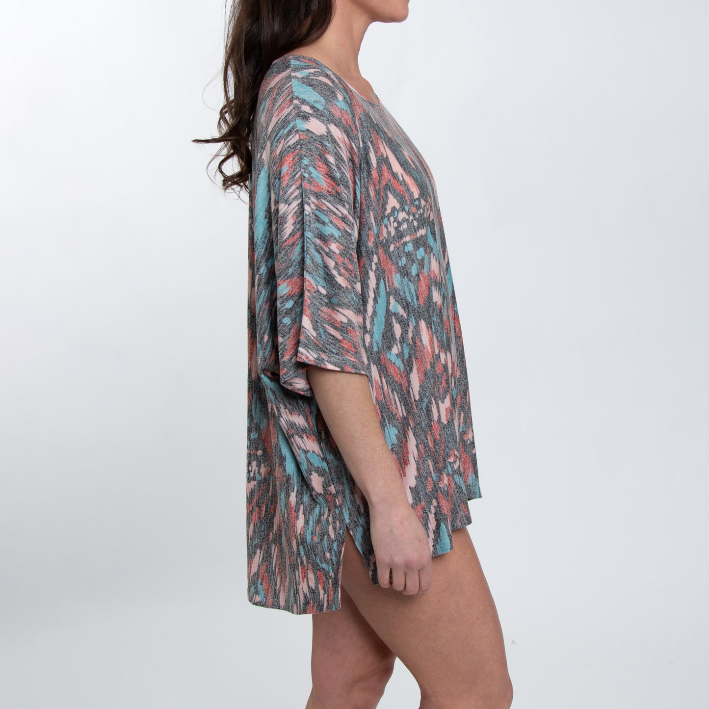 Elsie Desert Ikat Printed One Size Beach Swimsuit Cover Up