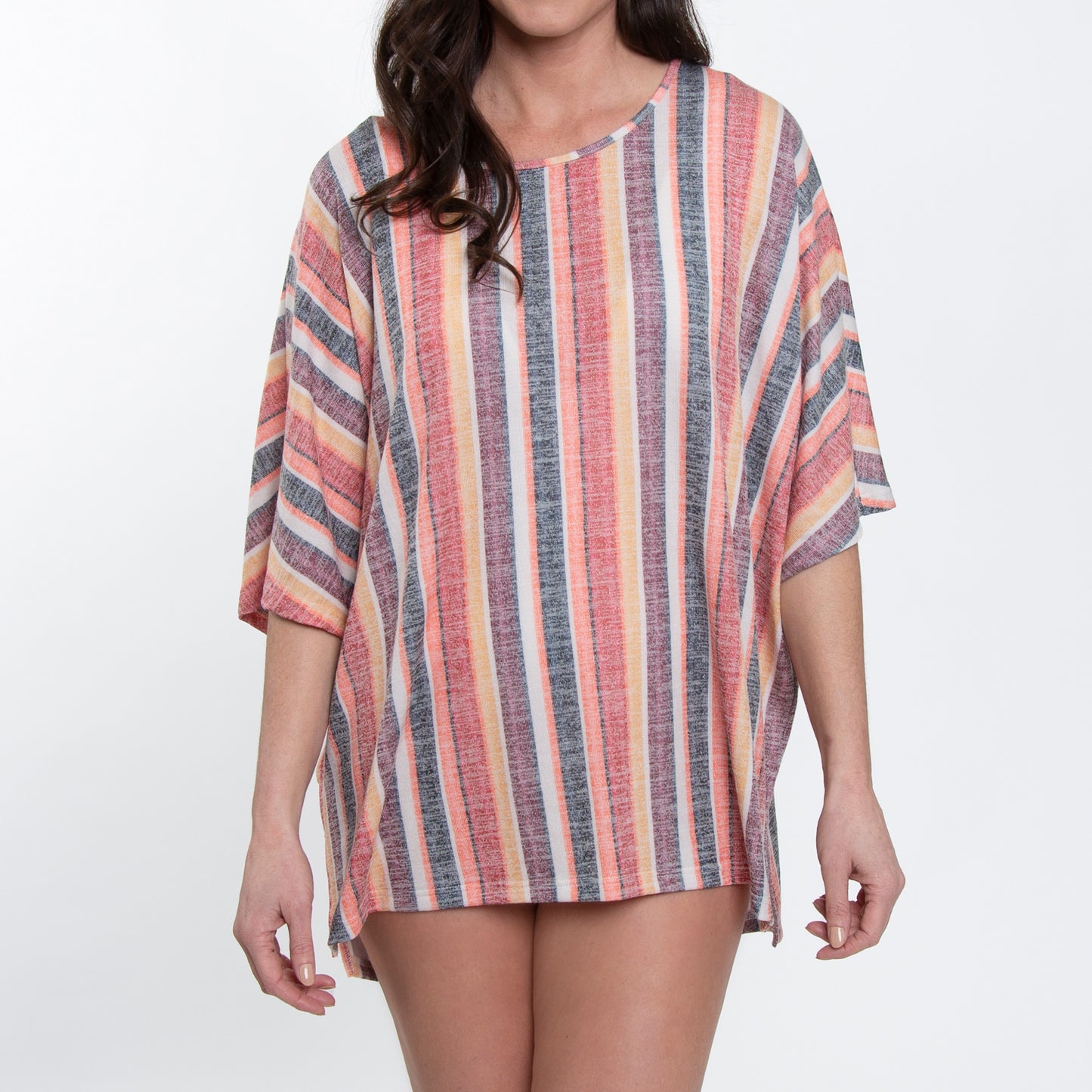 Elsie Sunset Stripe Printed One Size Beach Swimsuit Cover Up