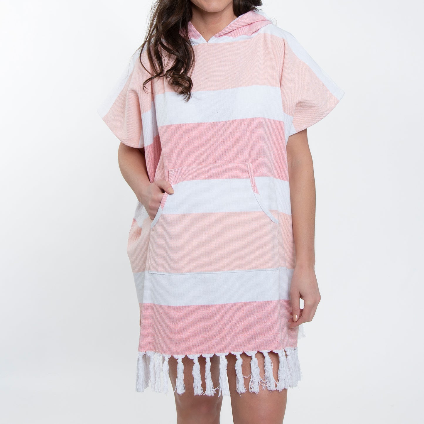 Freya Hooded Terry Cloth One Size Poncho Swimsuit Cover Up