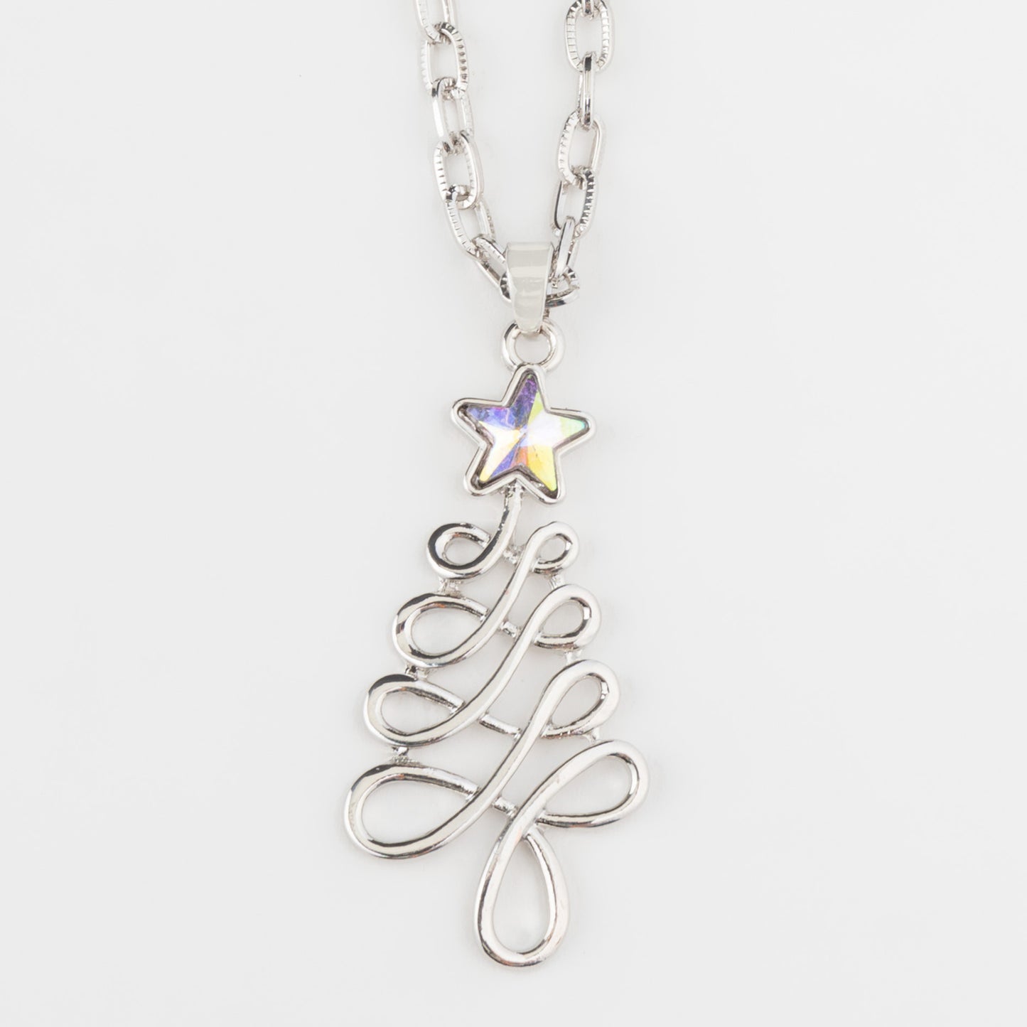 Angelica Holiday Christmas Tree Pendant Necklace