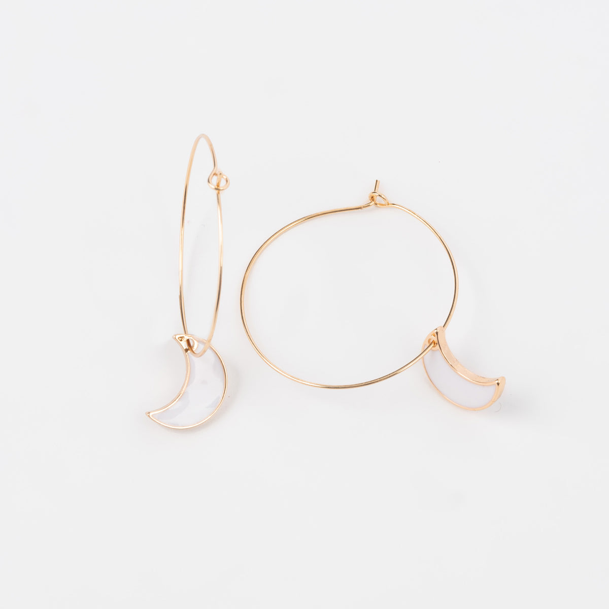 Halloween Moon Charm Hoop Earrings