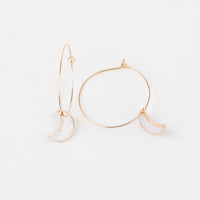 Halloween Moon Charm Hoop Earrings