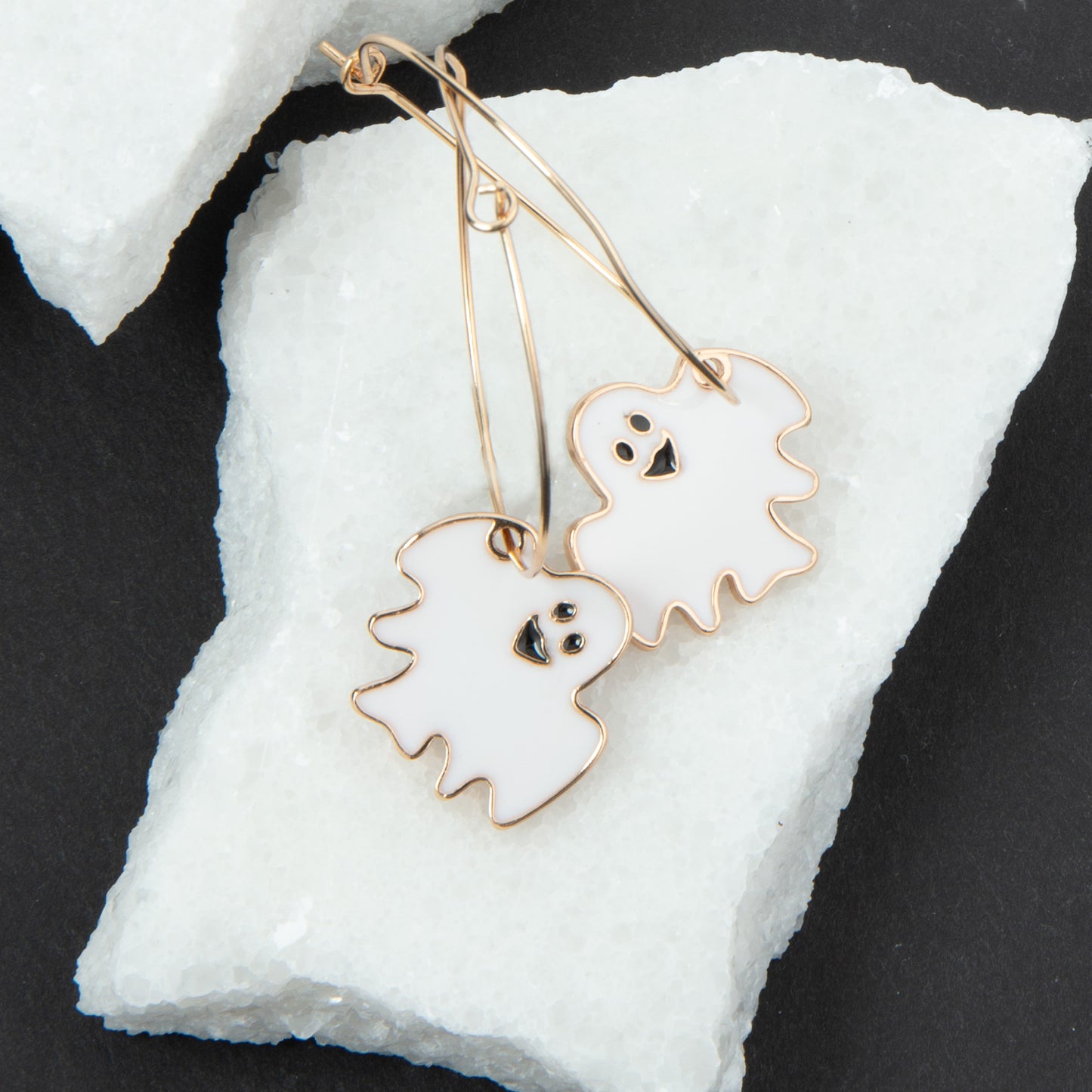 Halloween Ghost Charm Hoop Earrings