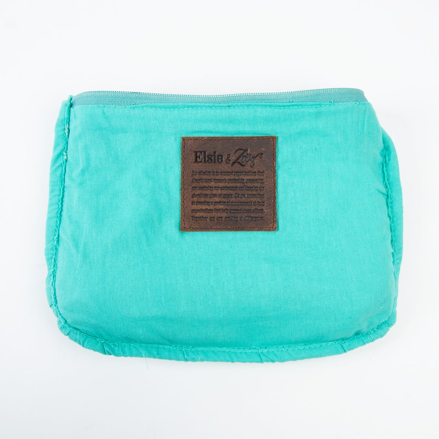 Zyla Jute Leather Handled Zip Closure Clutch Purse