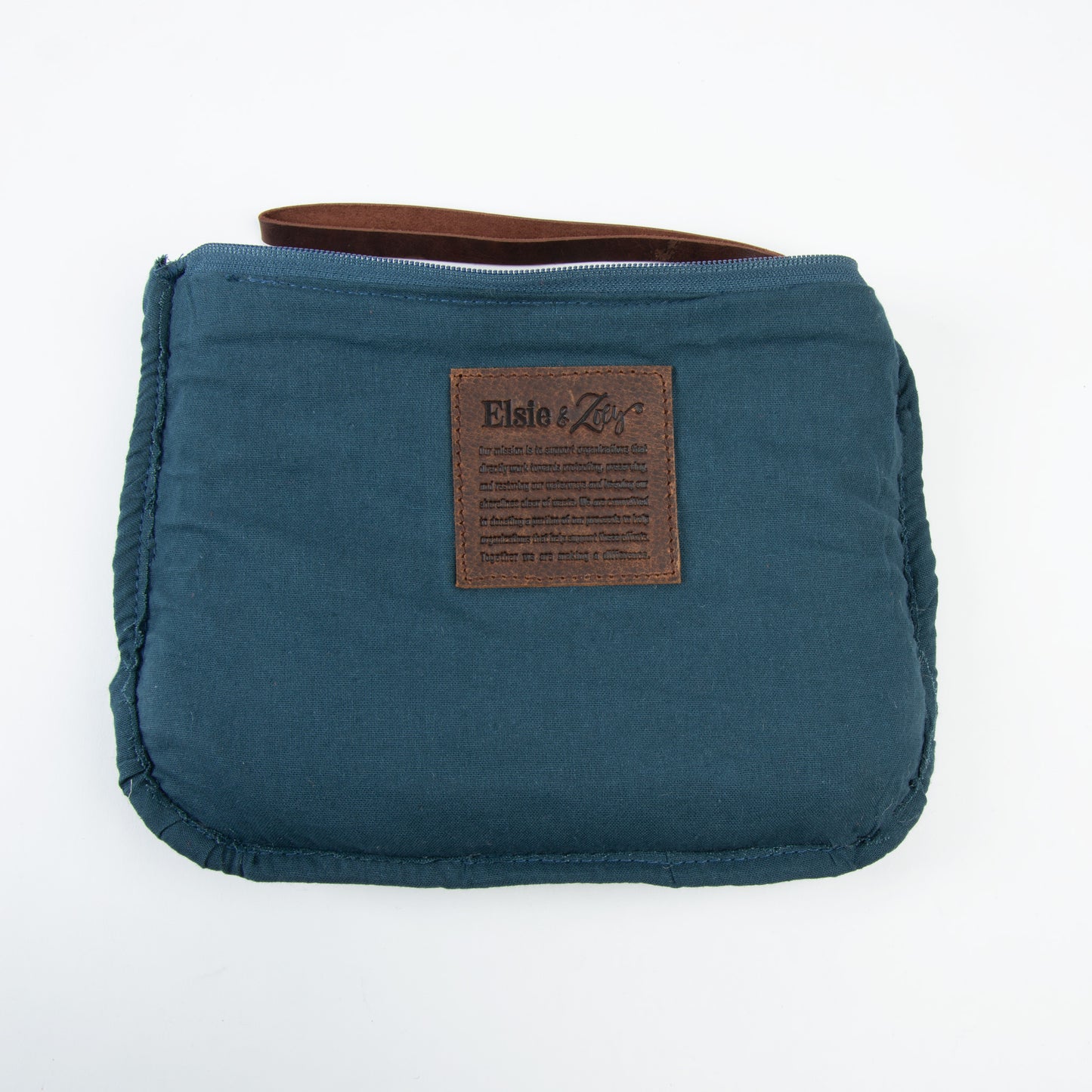 Zyla Jute Leather Handled Zip Closure Clutch Purse
