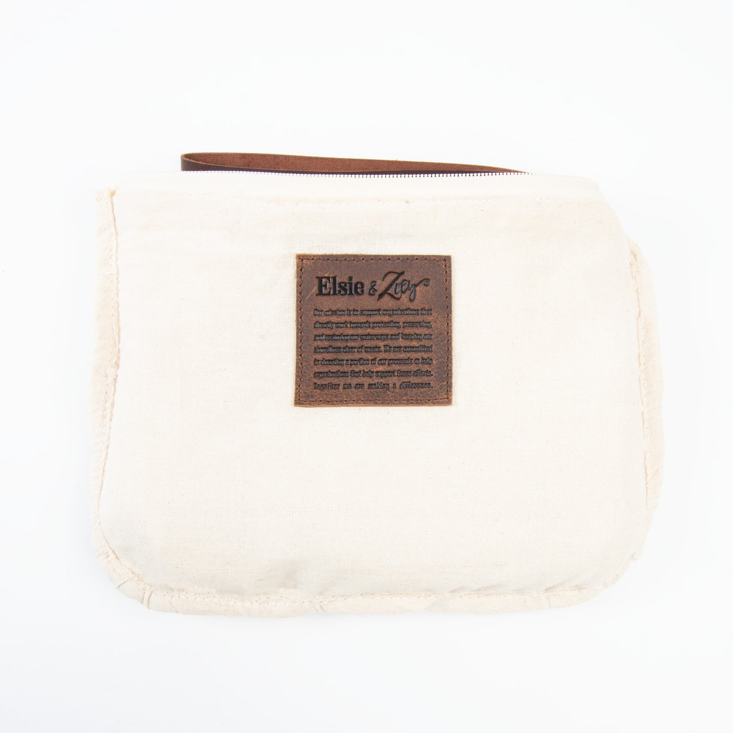 Zyla Jute Leather Handled Zip Closure Clutch Purse