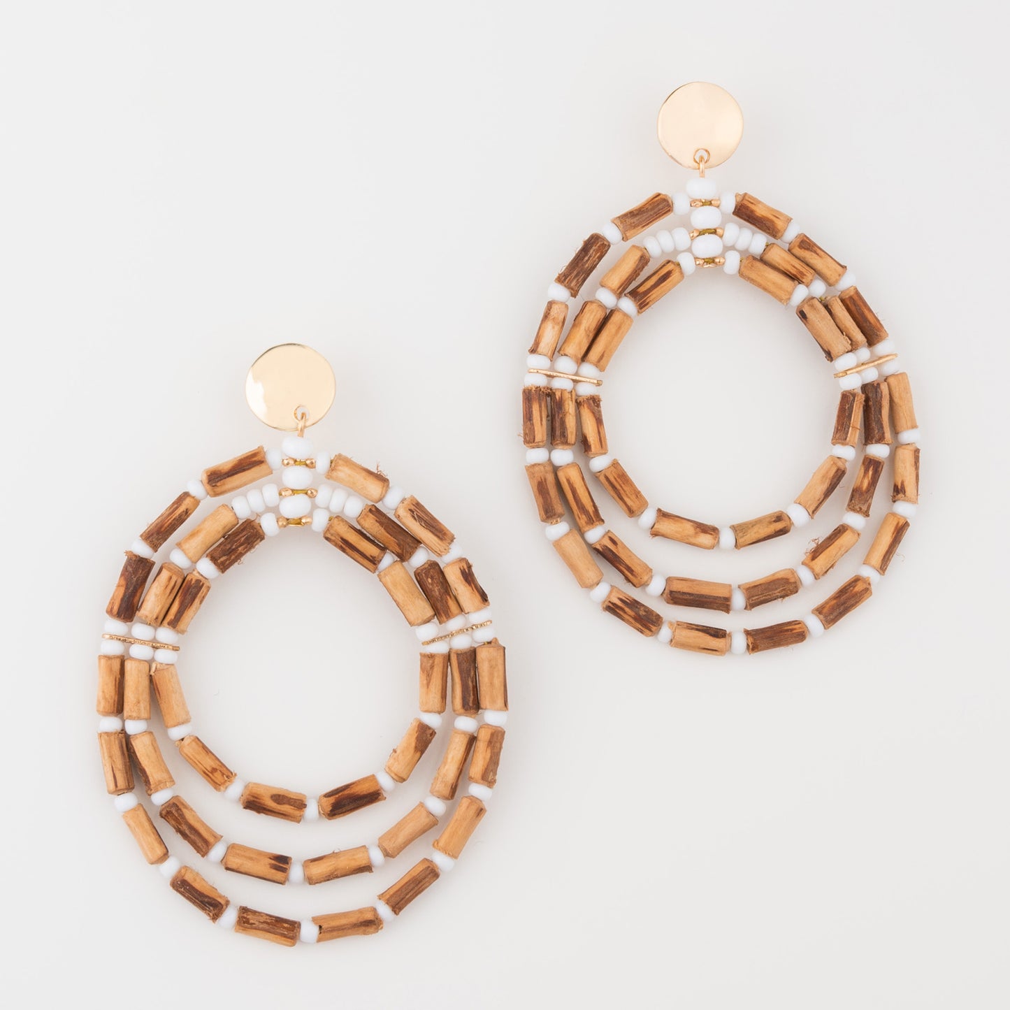 Nyra Mango Wood Hoop Earrings