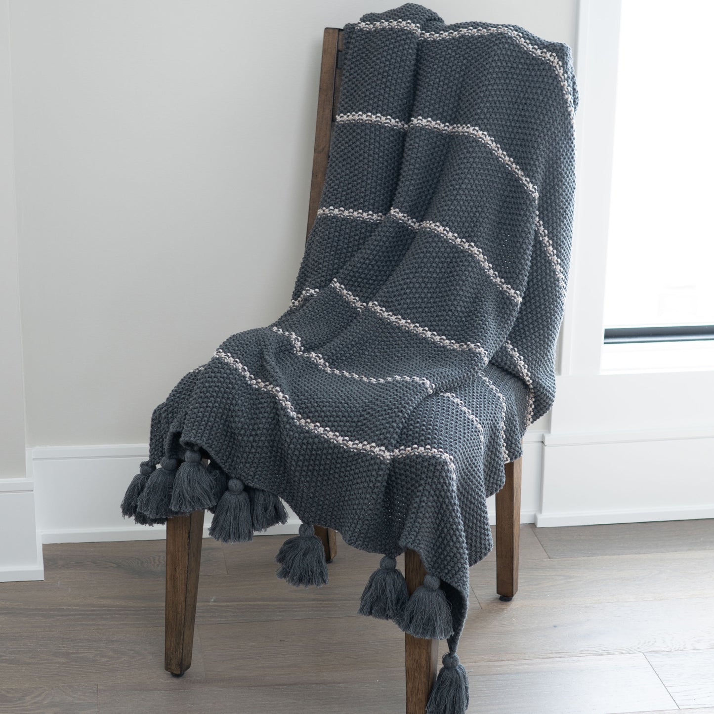 Elin 50x60" Recycled Cotton Sweater Knit Decorative Throw Blanket