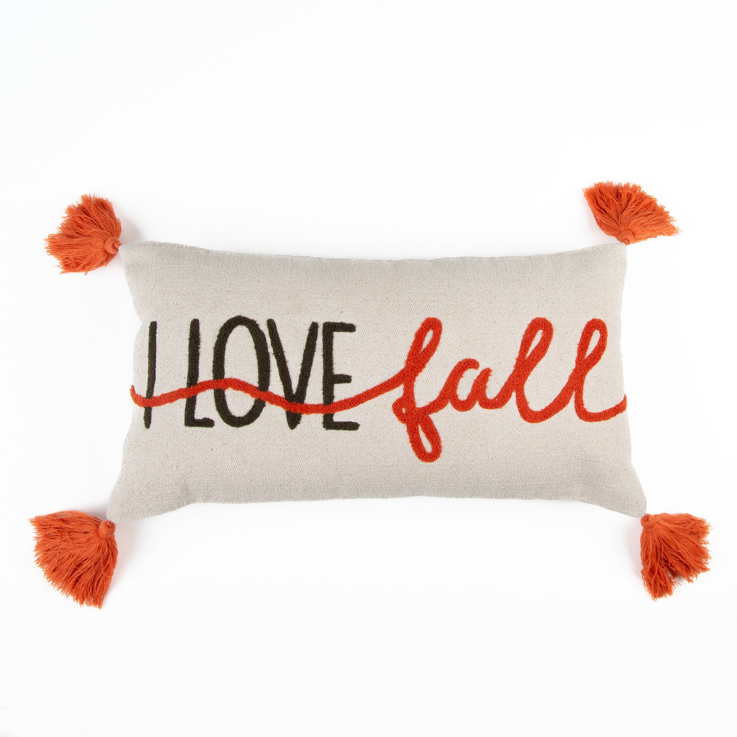 Halloween 12x22" I Love Fall Embroidered Lumbar Pillow