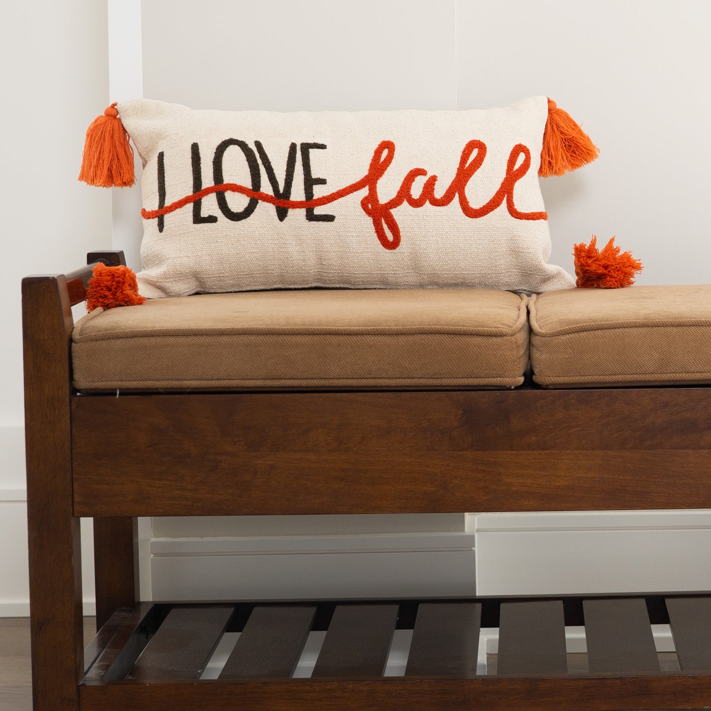 Halloween 12x22" I Love Fall Embroidered Lumbar Pillow