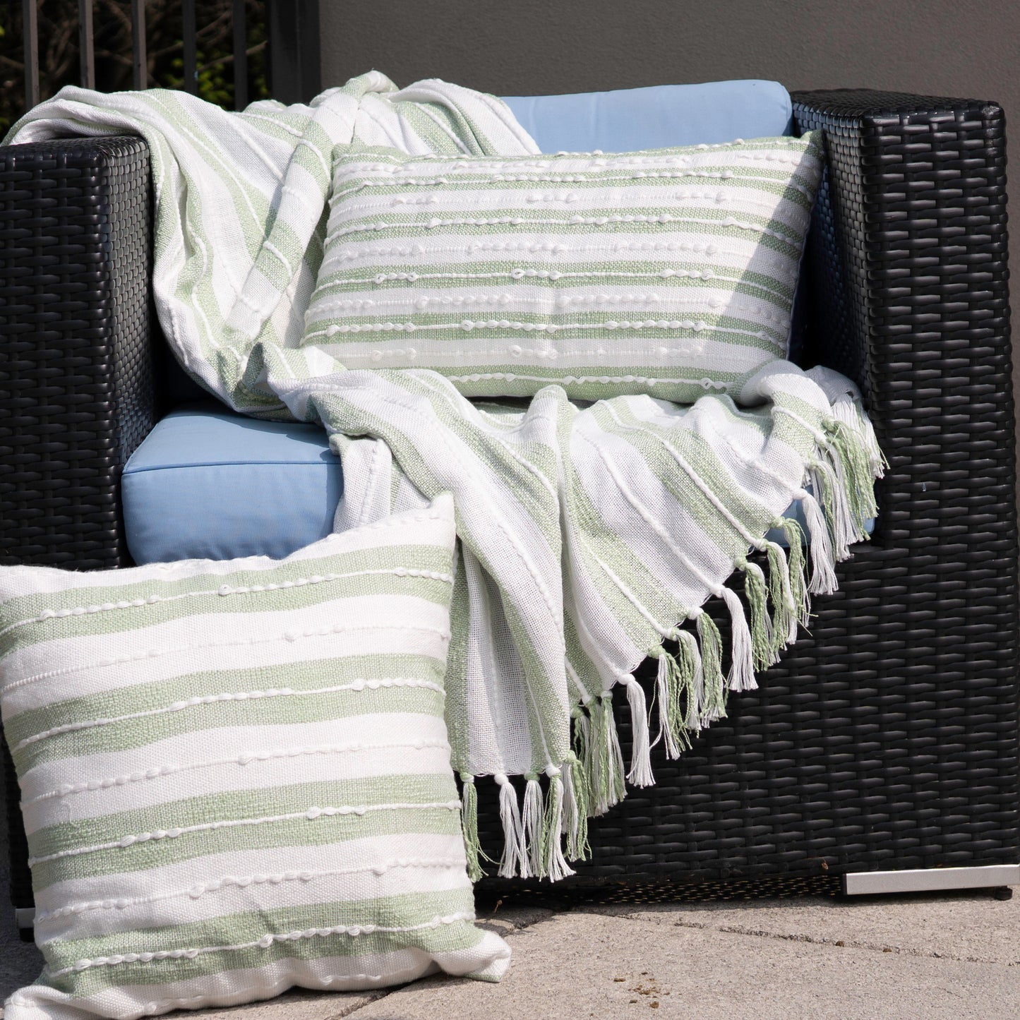 Romy 50x70" Indoor/Outdoor Recycled Woven Throw Blanket