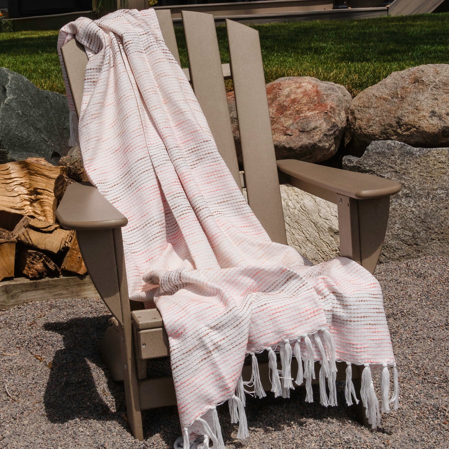 Zahara 50x70" Indoor/Outdoor Recycled Woven Throw Blanket