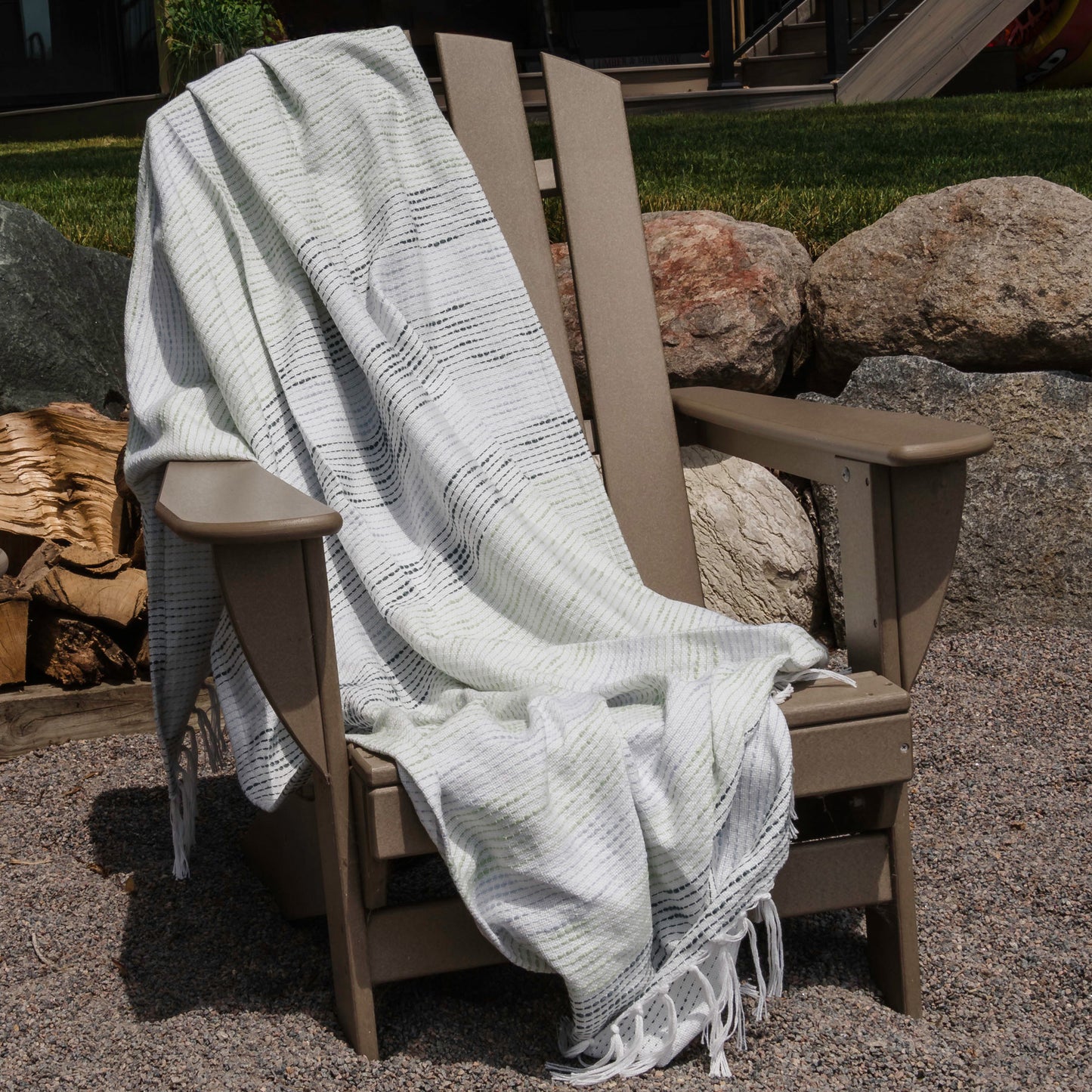 Zahara 50x70" Indoor/Outdoor Recycled Woven Throw Blanket