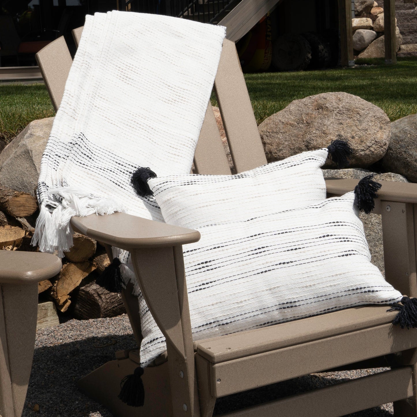 Zahara 50x70" Indoor/Outdoor Recycled Woven Throw Blanket