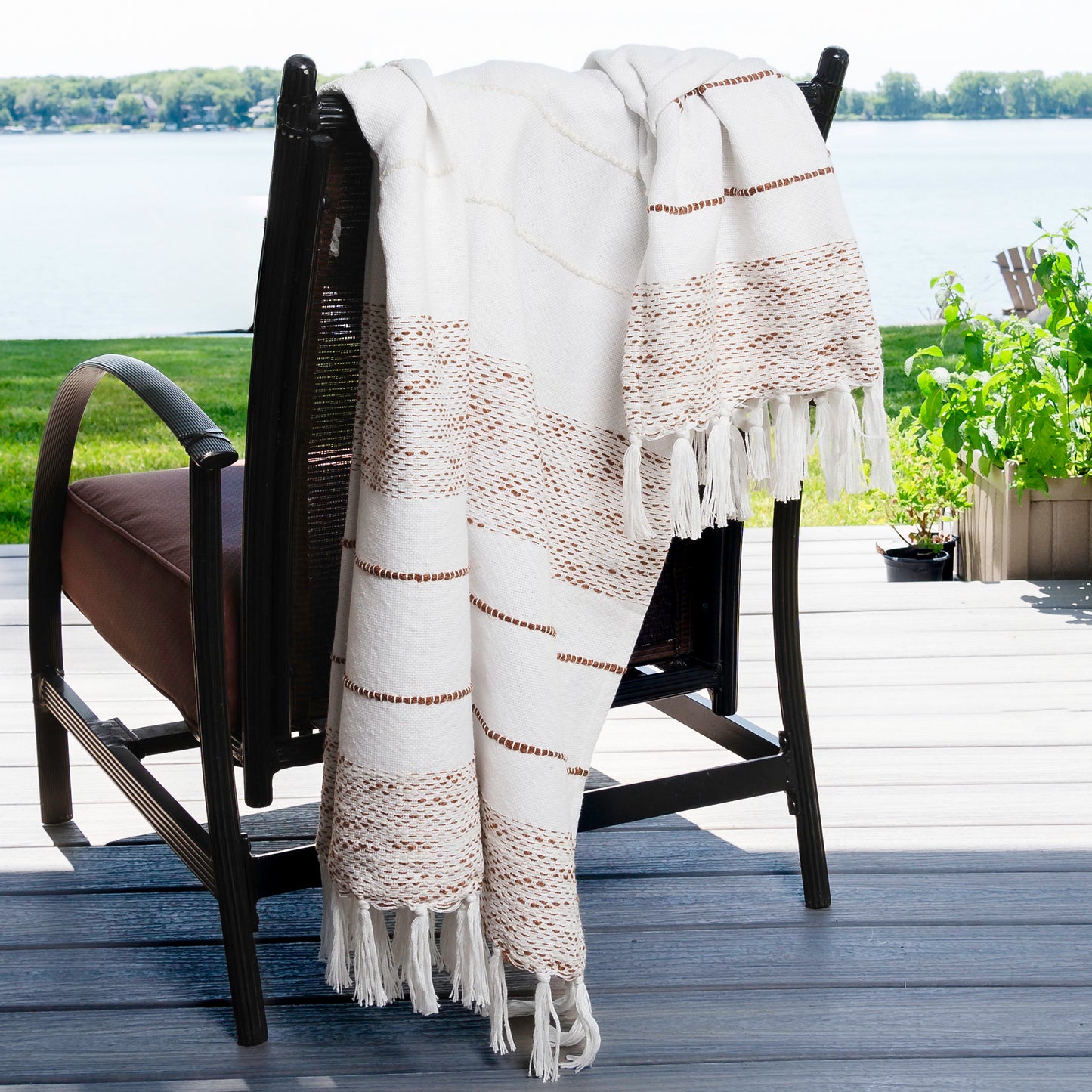 Tylanne 50x70" Indoor/Outdoor Recycled Woven Throw Blanket