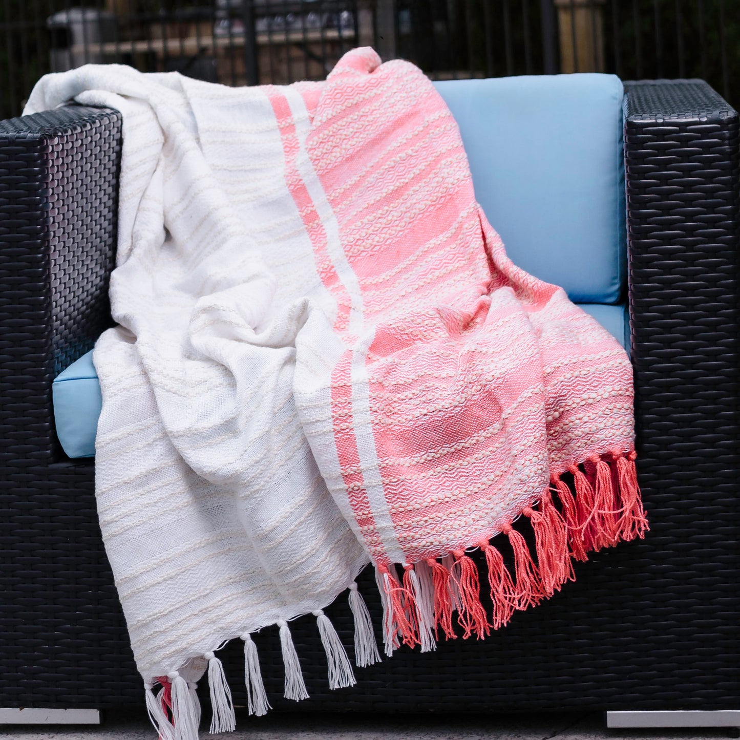 Genevieve 50x70" Indoor/Outdoor Recycled Woven Throw Blanket