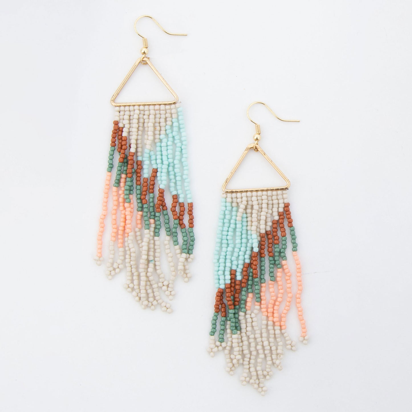 Irie Seed Bead Triangle Chandelier Earrings