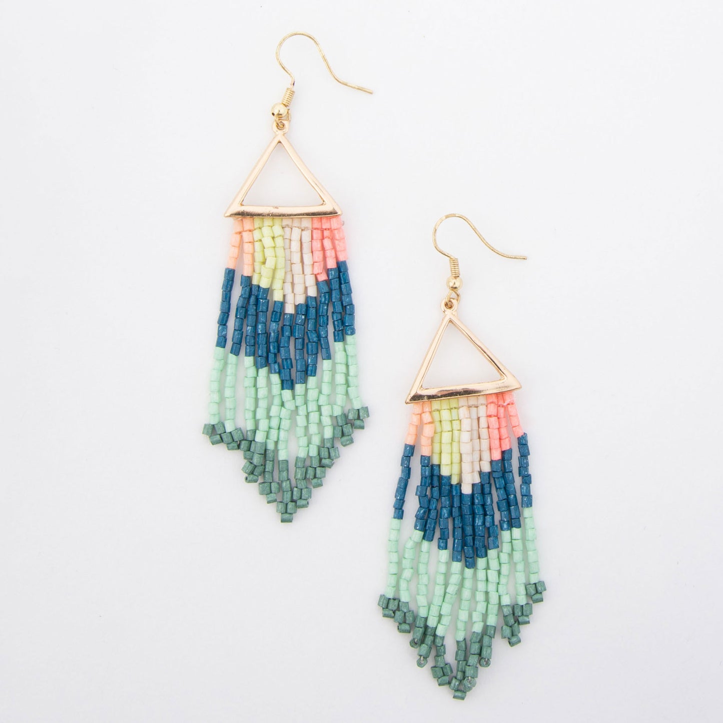 Irie Seed Bead Triangle Chandelier Earrings