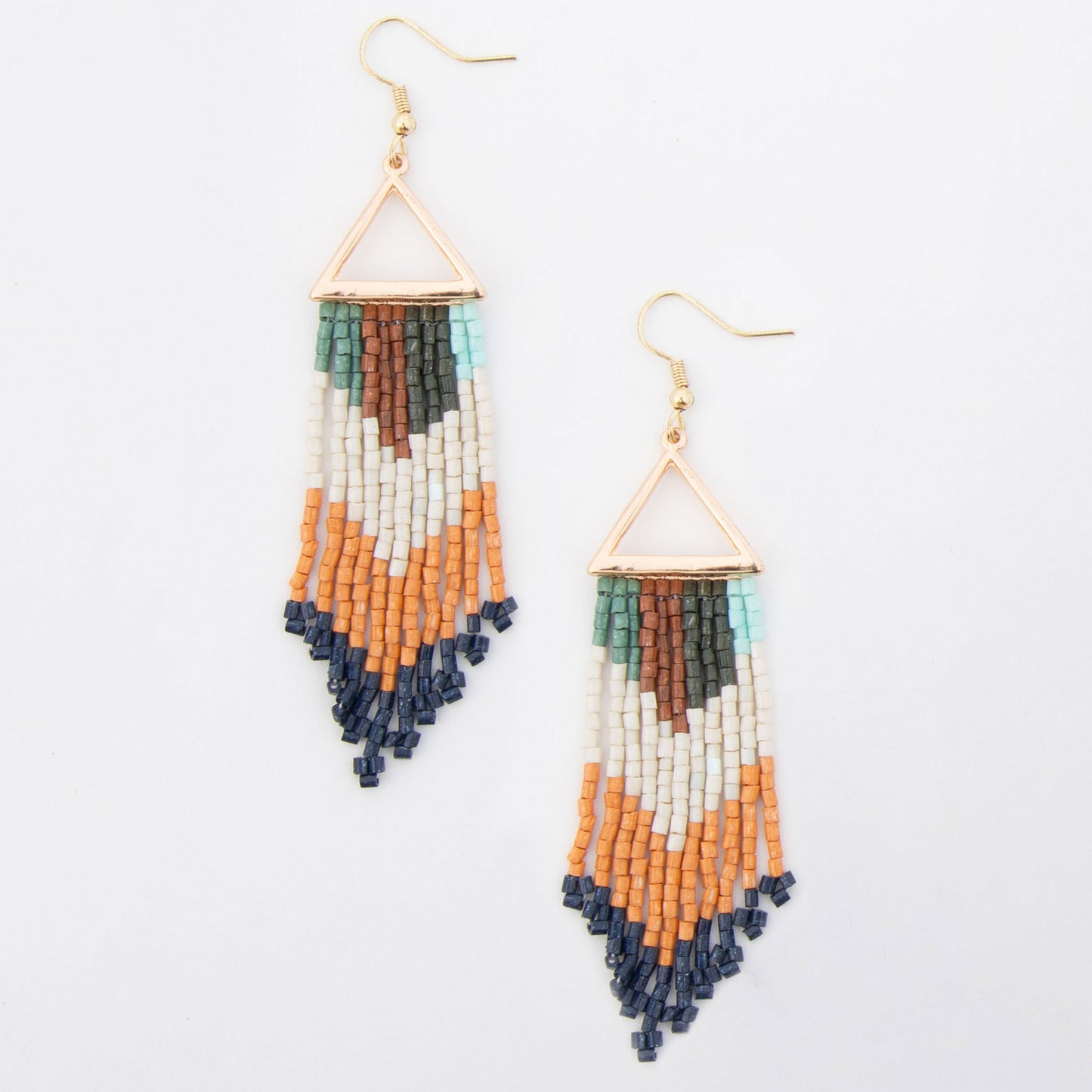 Irie Seed Bead Triangle Chandelier Earrings