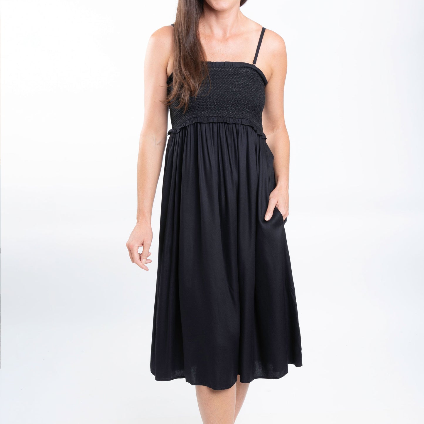 Sarai Smocked Bodice Toile De Jouy Midi Dress