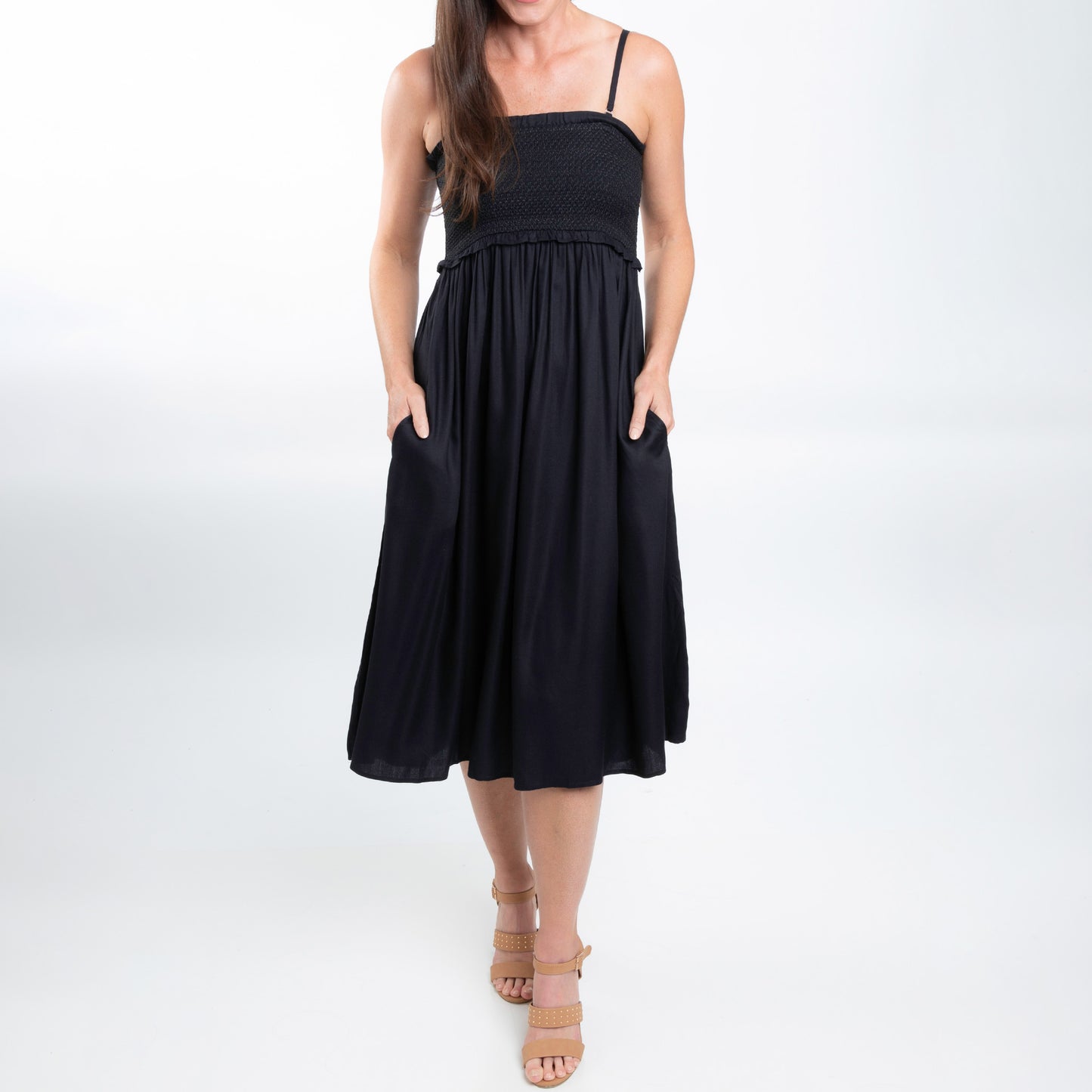 Sarai Smocked Bodice Toile De Jouy Midi Dress
