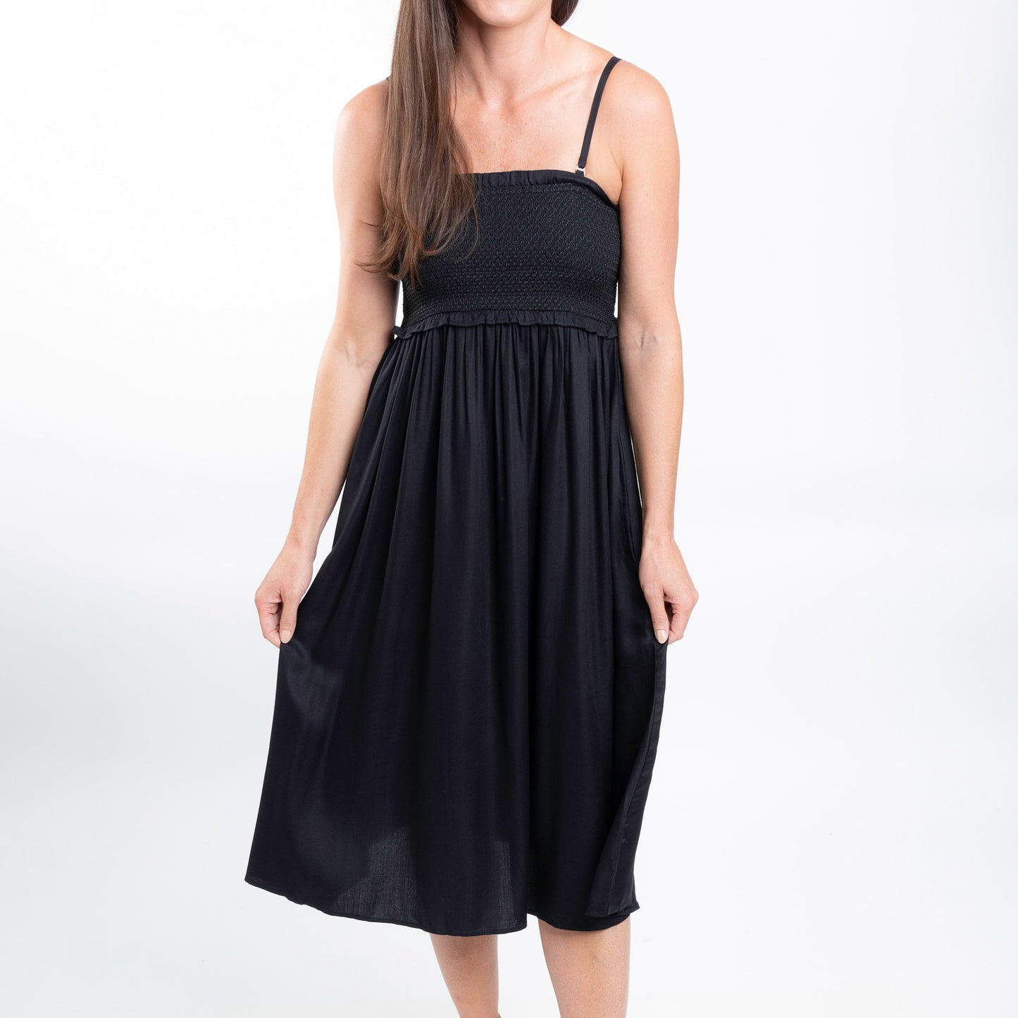 Sarai Smocked Bodice Toile De Jouy Midi Dress