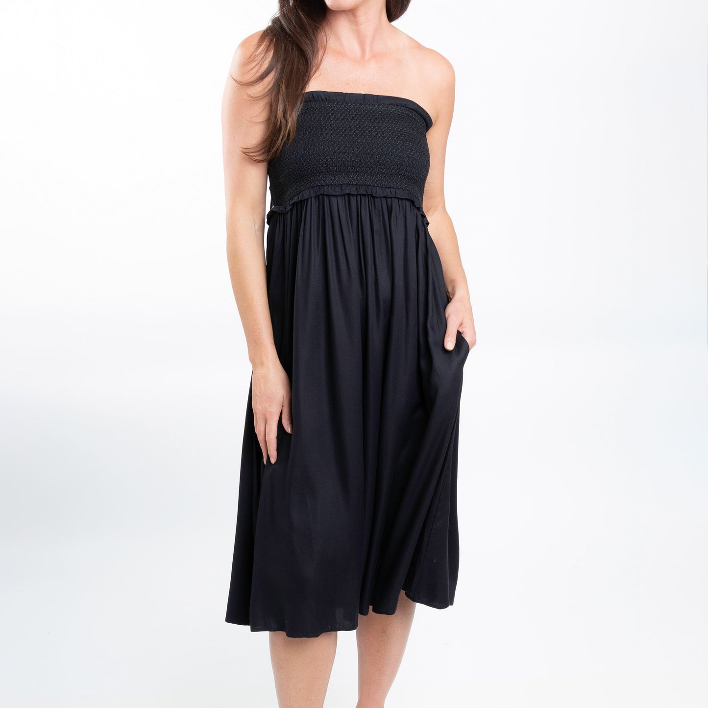 Sarai Smocked Bodice Toile De Jouy Midi Dress