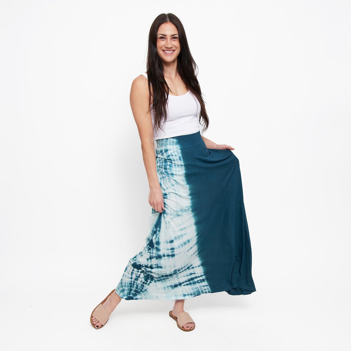 Akari Tie Dye Maxi Skirt with Pockets