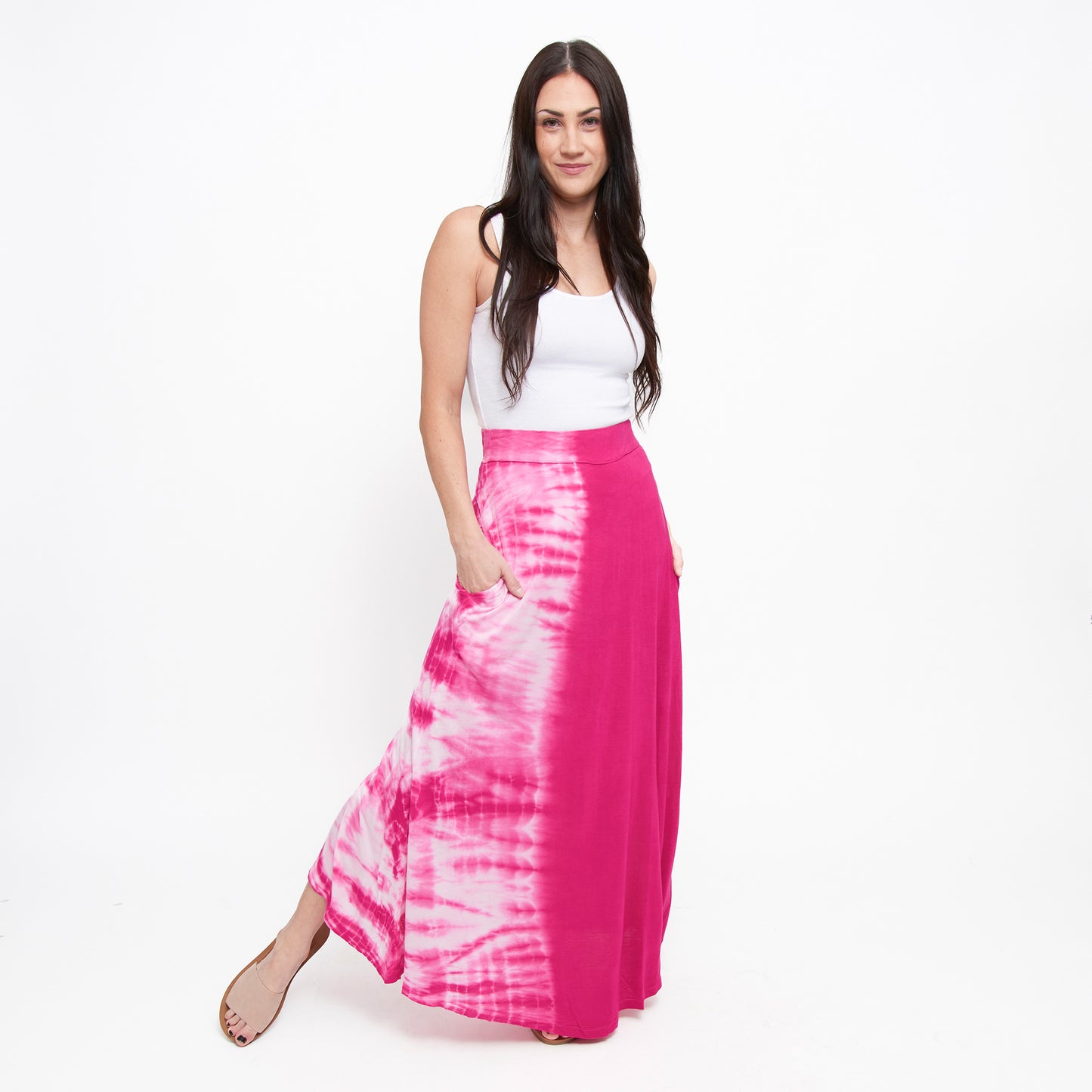 Akari Tie Dye Maxi Skirt with Pockets