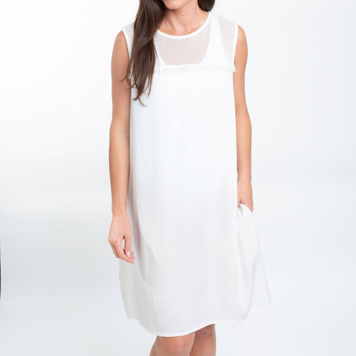 Tahlee Sleeveless Crew Neck Tank Dress Cover Up