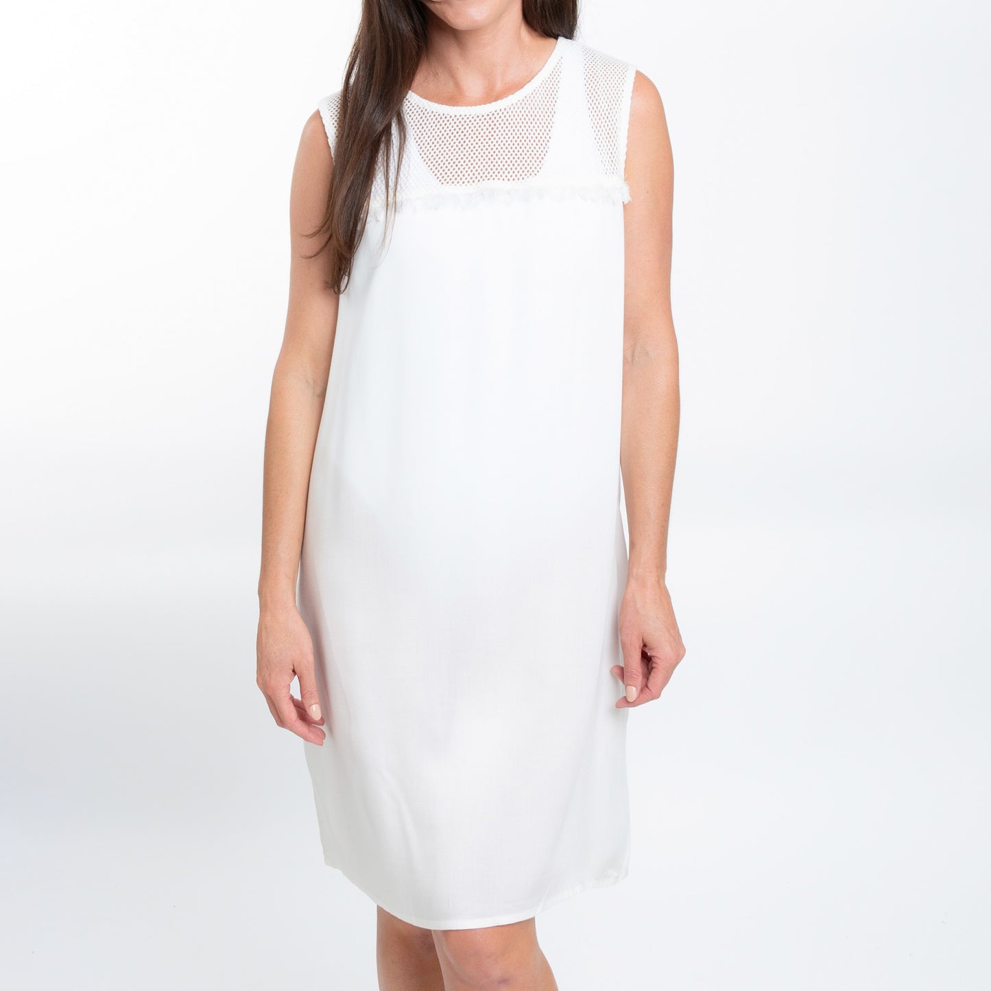 Tahlee Sleeveless Crew Neck Tank Dress Cover Up