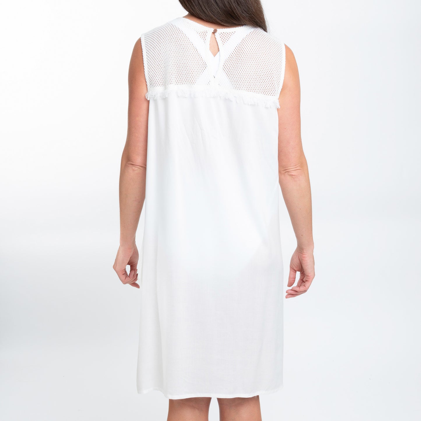 Tahlee Sleeveless Crew Neck Tank Dress Cover Up